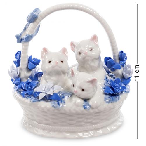 

Фигурка декоративная Pavone, Котята в корзинке, 11*10*11 см, Синий