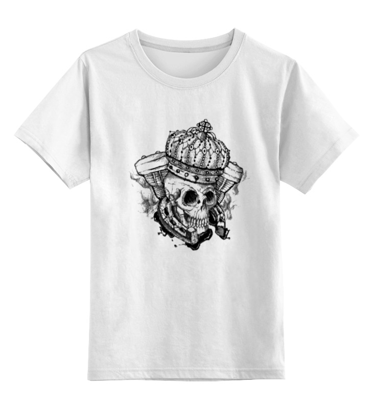 

Детская футболка Printio Skull_crown style цв.белый р.164, 0000000751817