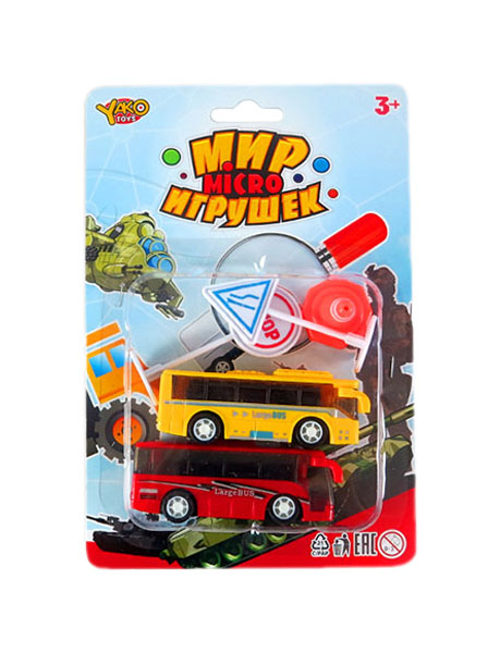 фото Набор машинок yako toys автобус m8964 2 шт