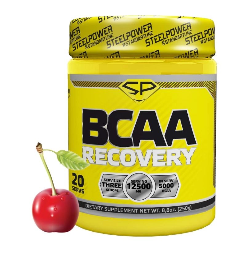фото Bcaa recovery, вкус «вишня», 250 гр, steelpower steel power nutrition