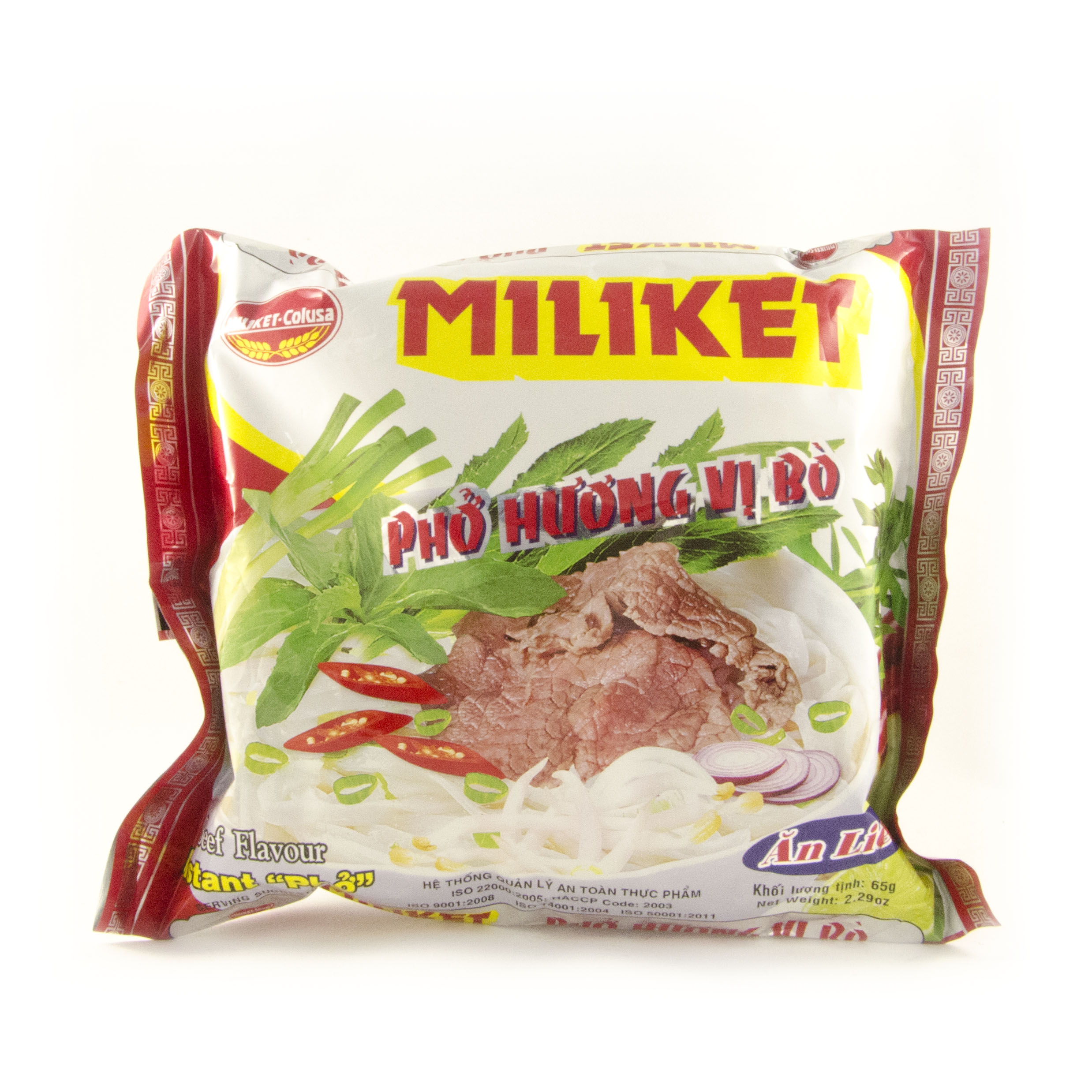 

Рисовая лапша быстрого приготовления со вкусом говядины MILIKET 65 гр