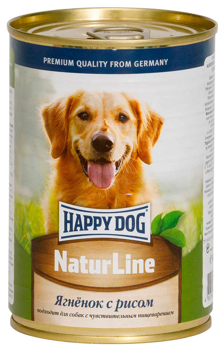 фото Консервы для собак happy dog naturline, с ягненком и рисом, 20шт по 400г