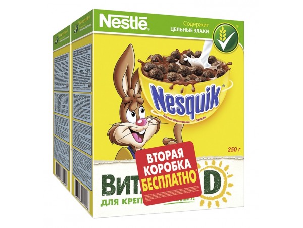 Готовый шоколадный завтра Nesquik обогащенный витаминами и минеральными веществами