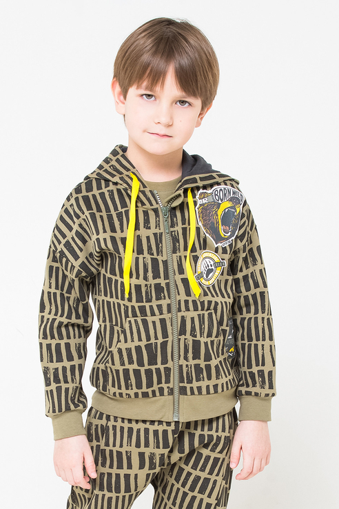 

Толстовка детская CROCKID цв. хаки р.122, КР 301068