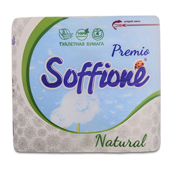 фото Туалетная бумага soffione premio 3-х слойная 4 рулона россия