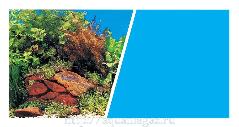 Фон для аквариума Hagen двухсторонний скалисто-растительный/голубой, 45x10см