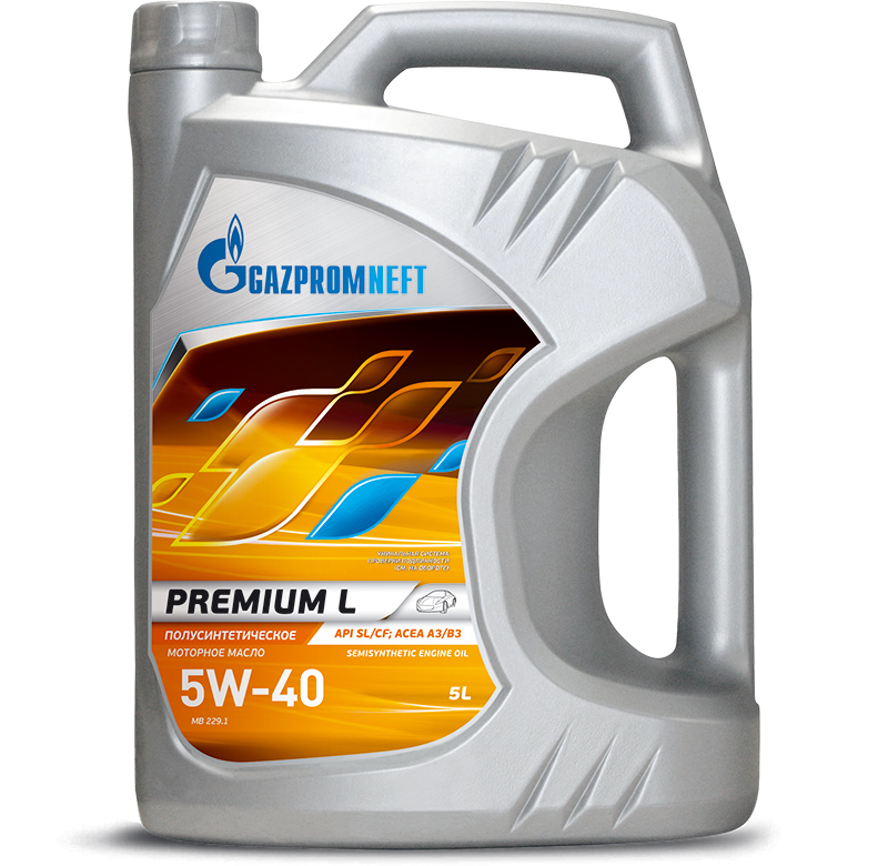 

Моторное масло Gazpromneft Premium L 5W40 5 л, Premium L