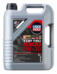 

Моторное масло LIQUI MOLY Top Tec 4300 2324/2323 5W30 5л, Top Tec 4300