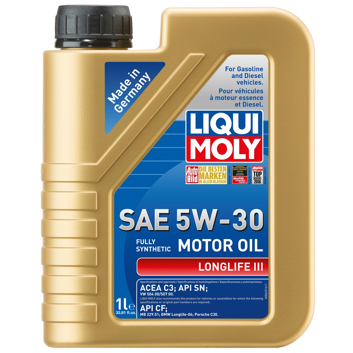 

Моторное масло LIQUI MOLY Longlife III 5W30 1л, Longlife III