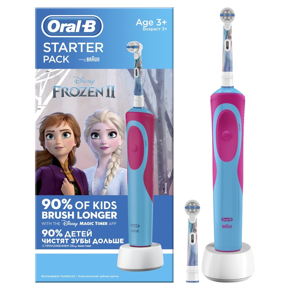 фото Зубная щетка электрическая braun oral-b kids stages power «холодное сердце 2» starter pack