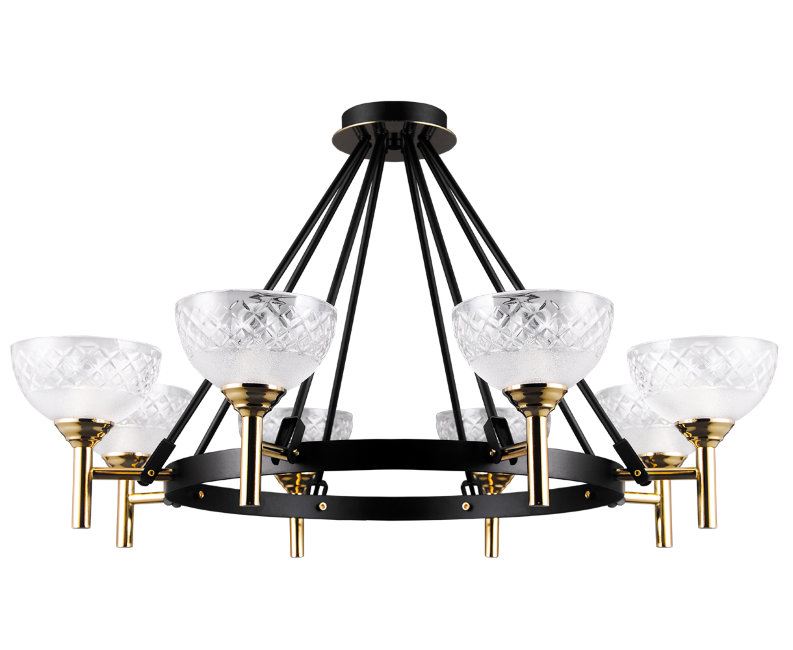 

Подвесная люстра Lumien Hall 3301/8H-GD-BK