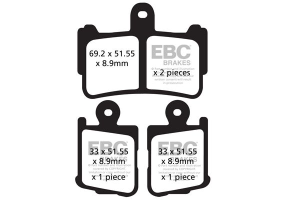 фото Тормозные колодки ebc fa499/4hh для мотоциклов ebc brakes