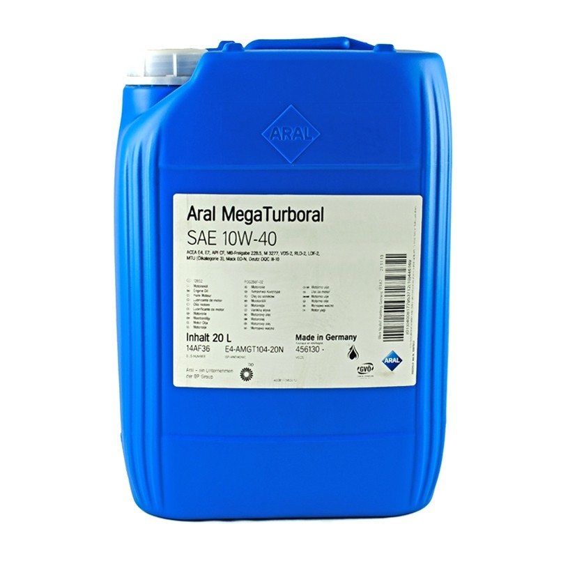 

Моторное масло ARAL Mega Turboral 10W40 20л, Mega Turboral