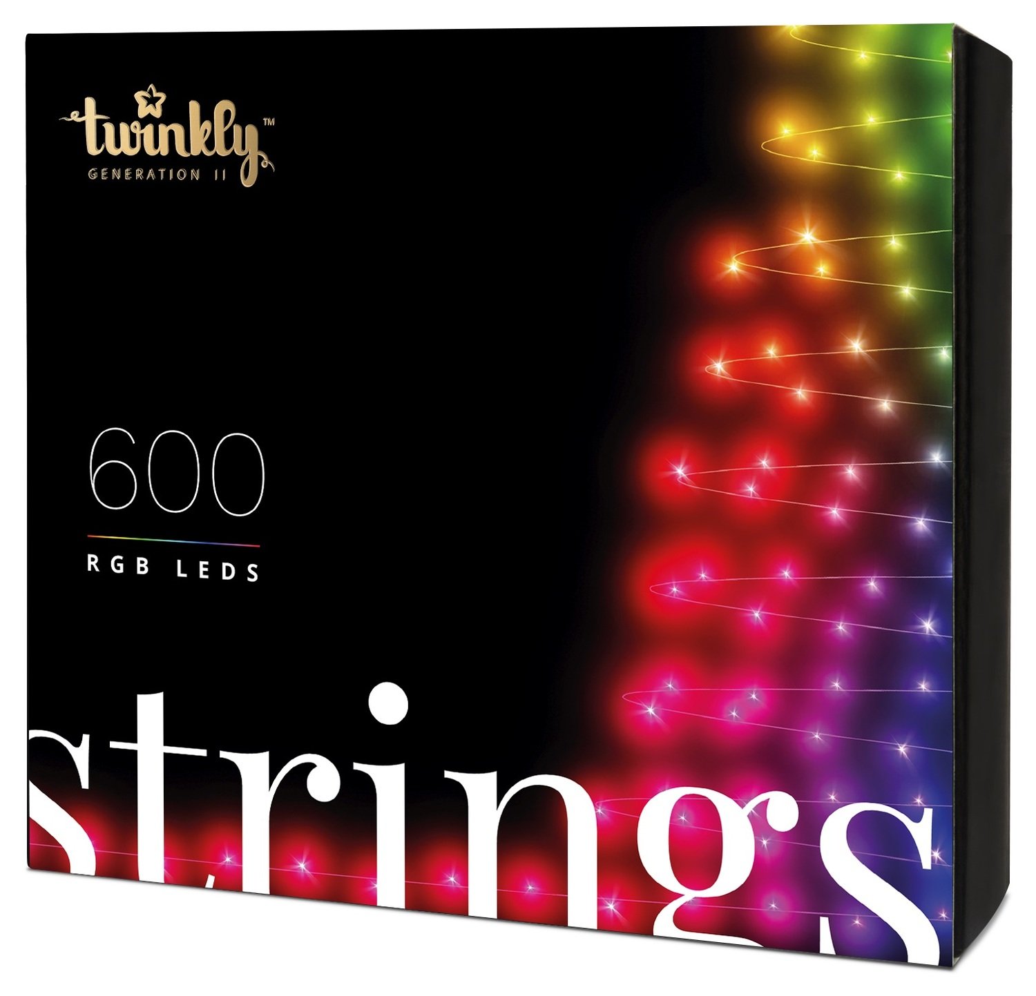 Световая гирлянда новогодняя Twinkly Strings RGB 600 TWS600STP-BEU 48 м разноцветный/RGB