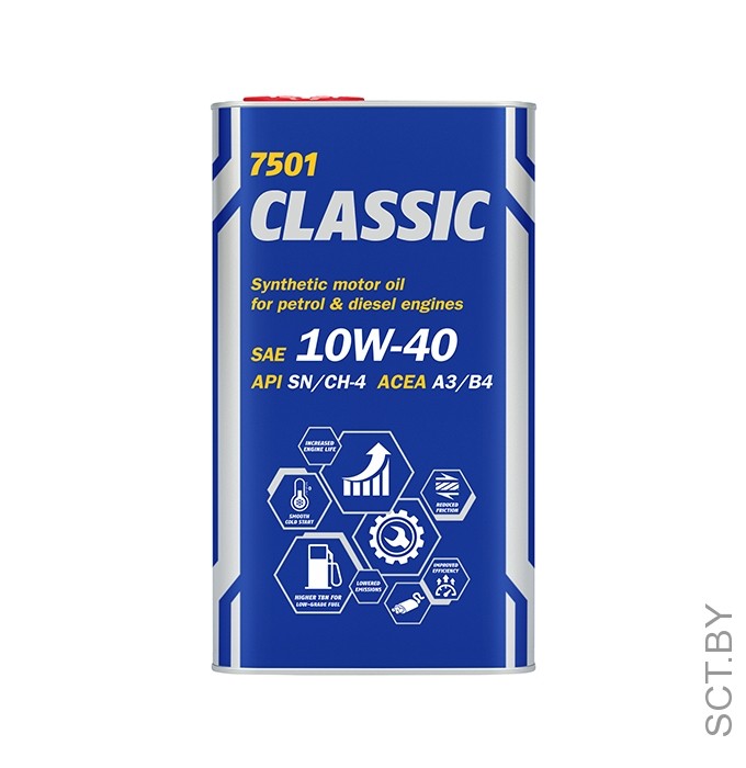 

7501 MANNOL CLASSIC SAE 10W40 1 л. metal Полусинтетическое масло 10W-40