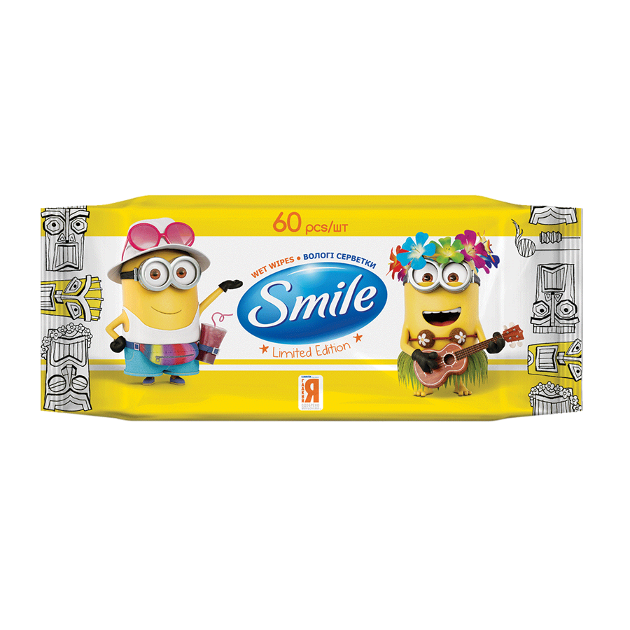 фото Влажные салфетки smile minions 60 шт