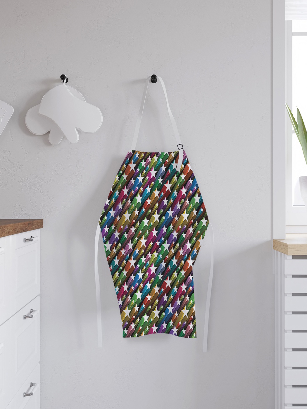 фото Фартук кухонный регулируемый "звездные шлейфы", универсальный размер joyarty