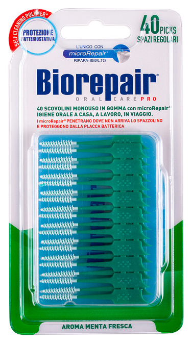 фото Ершик для зубов scovolini monouso in gomma regolari 40 шт biorepair