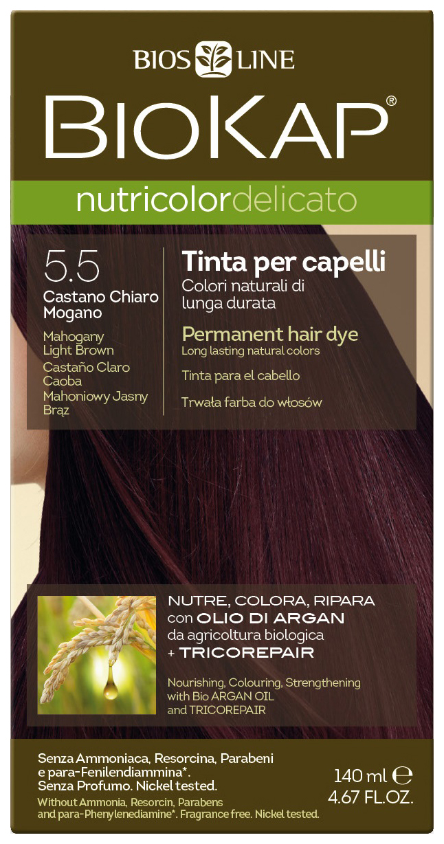 Краска для волос Biokap Nutricolor Delicato 5.5 Махагон 140 мл