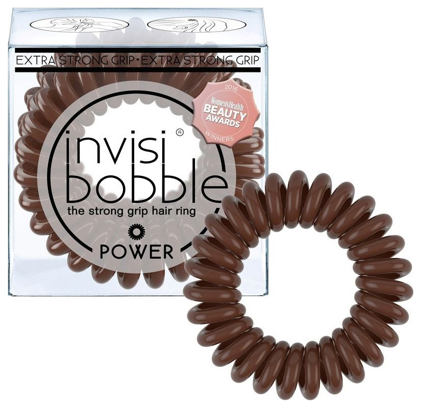 фото Резинка-браслет для волос invisibobble power pretzel brown, с подвесом, коричневый