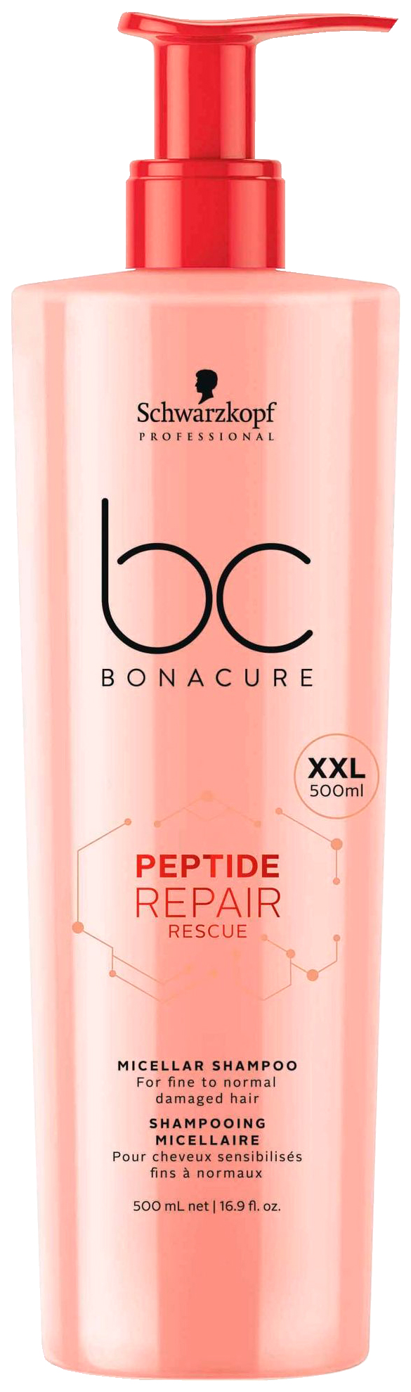 фото Мицеллярный шампунь schwarzkopf professional bc peptide repair rescue, 500 мл
