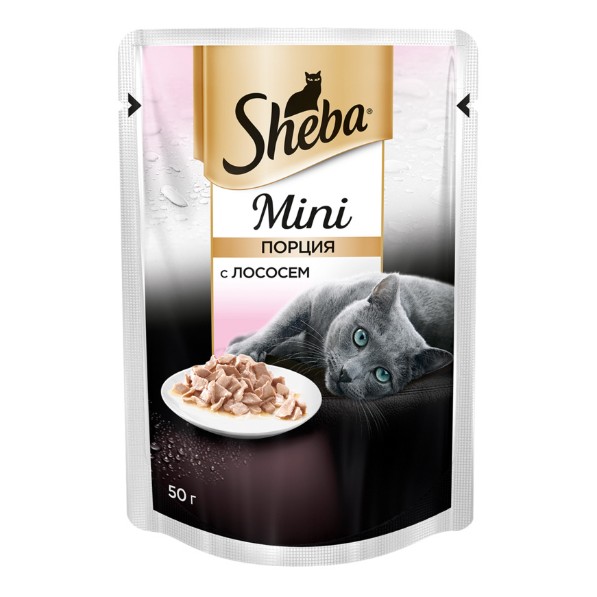 фото Влажный корм для кошек sheba mini c лососем, 50г