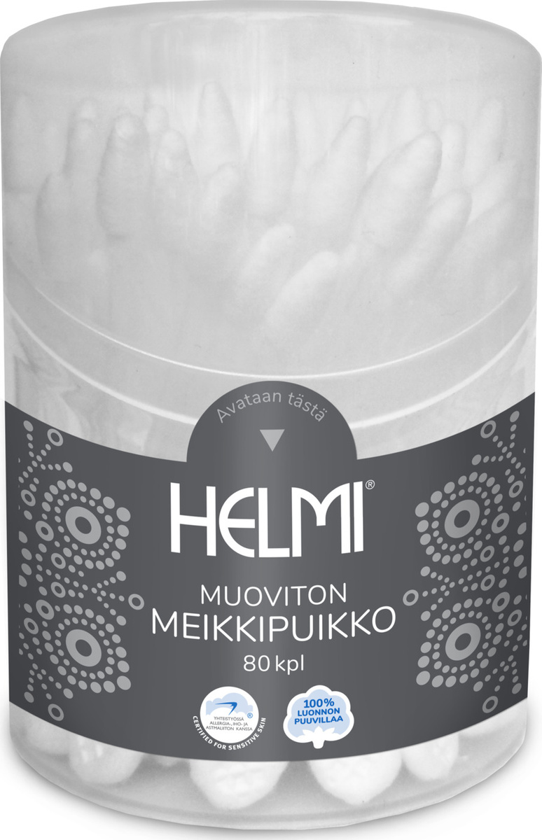 

Ватные палочки Helmi косметические,100% хлопок 80 шт