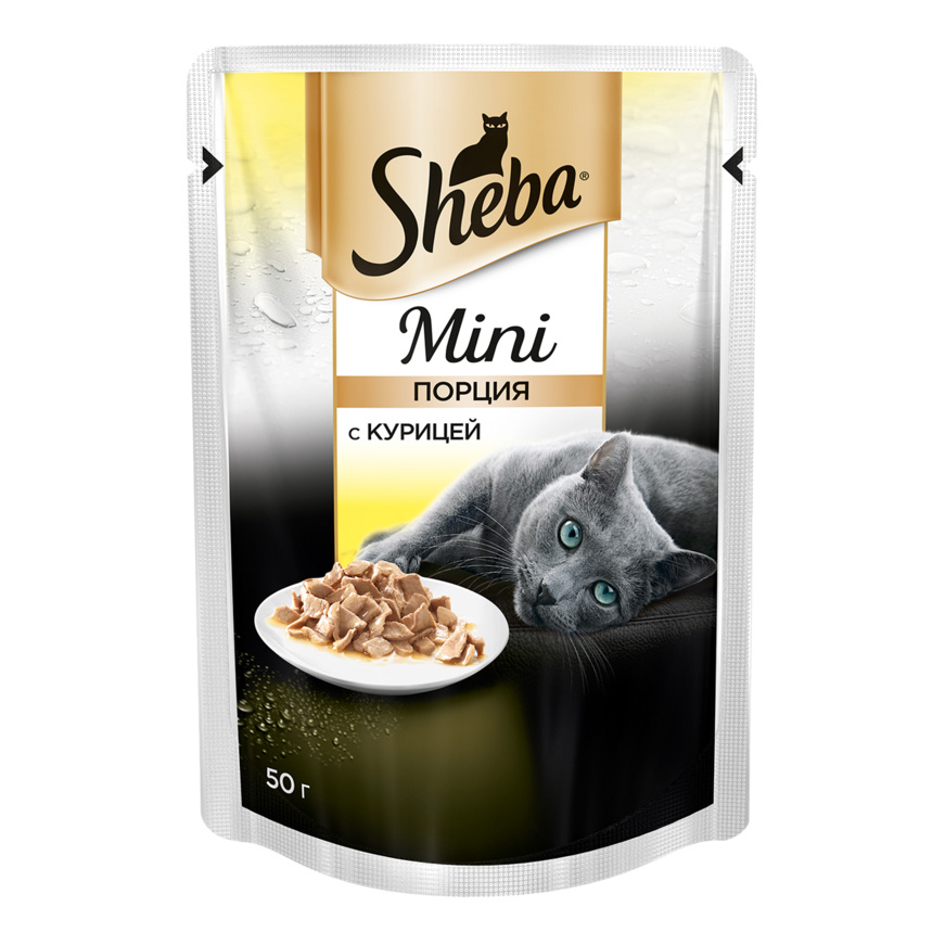 фото Влажный корм для кошек sheba mini c курицей, 50г