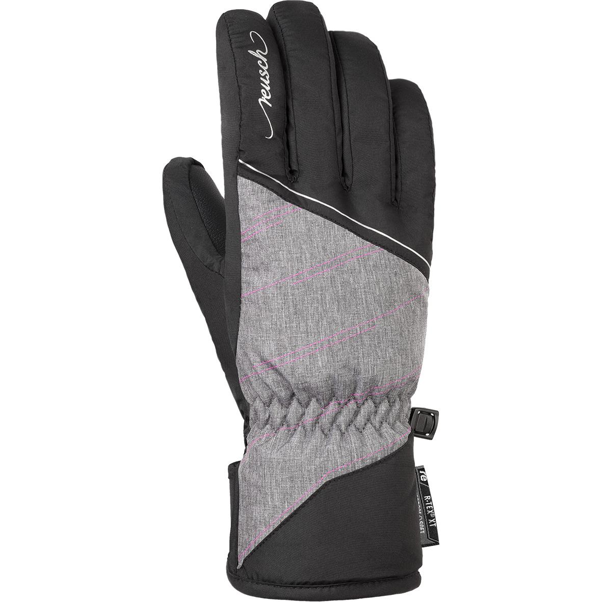 фото Перчатки reusch brianna r-tex® xt, black/grey melange/pink glo, 6.5 inch