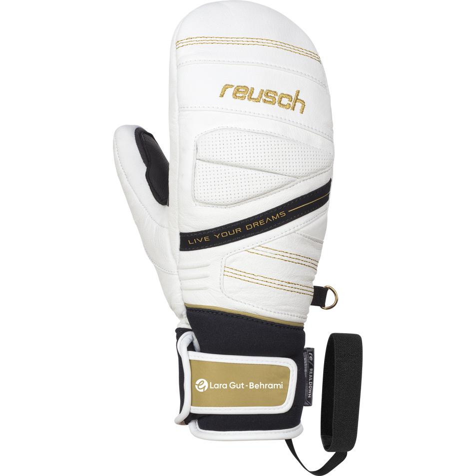 фото Варежки reusch lara gut – behrami, white/gold, 7 inch