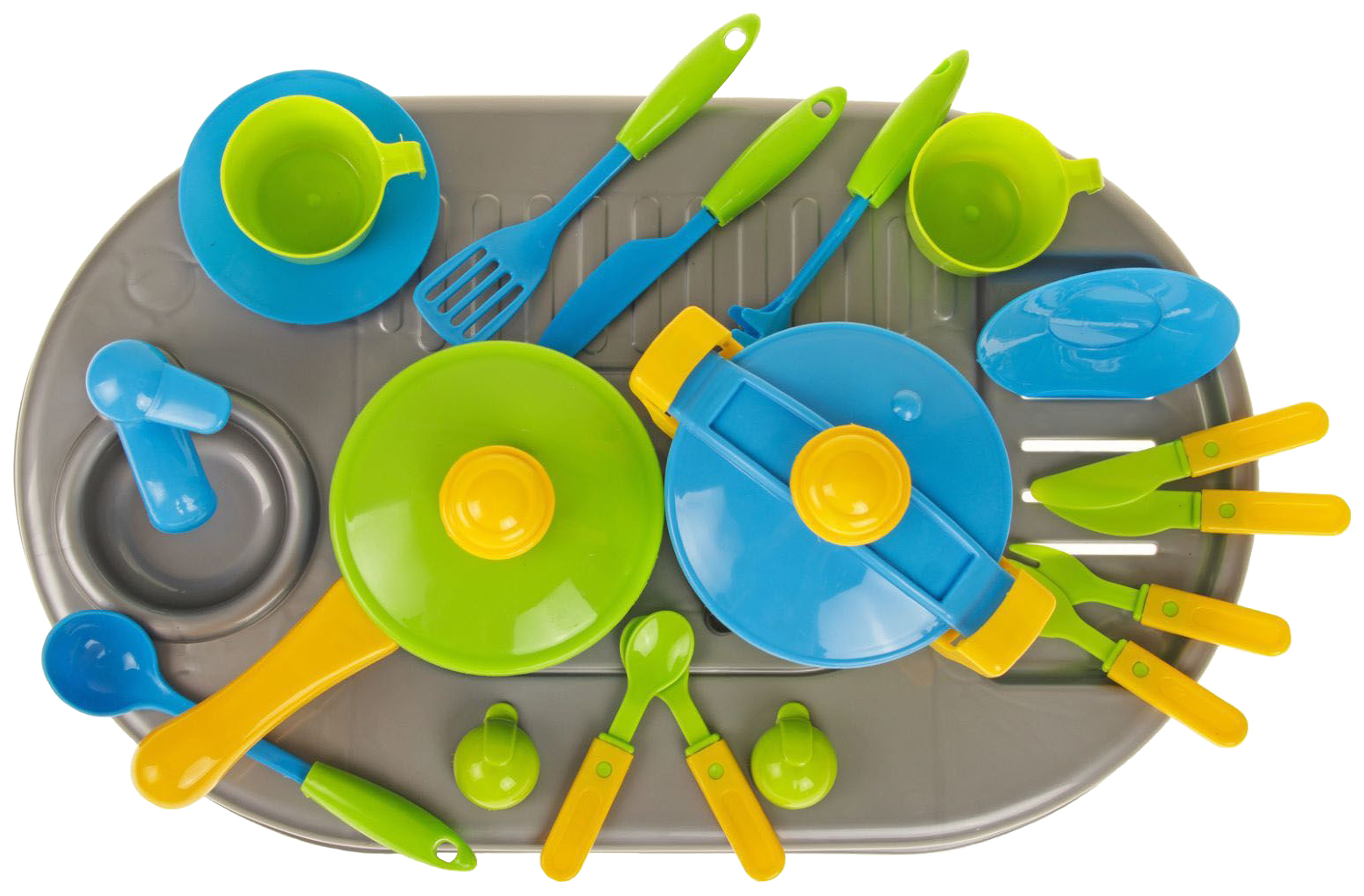 

Игровой набор Kinderway Кухня Плита с посудой 04-411, Зеленый;синий;черный