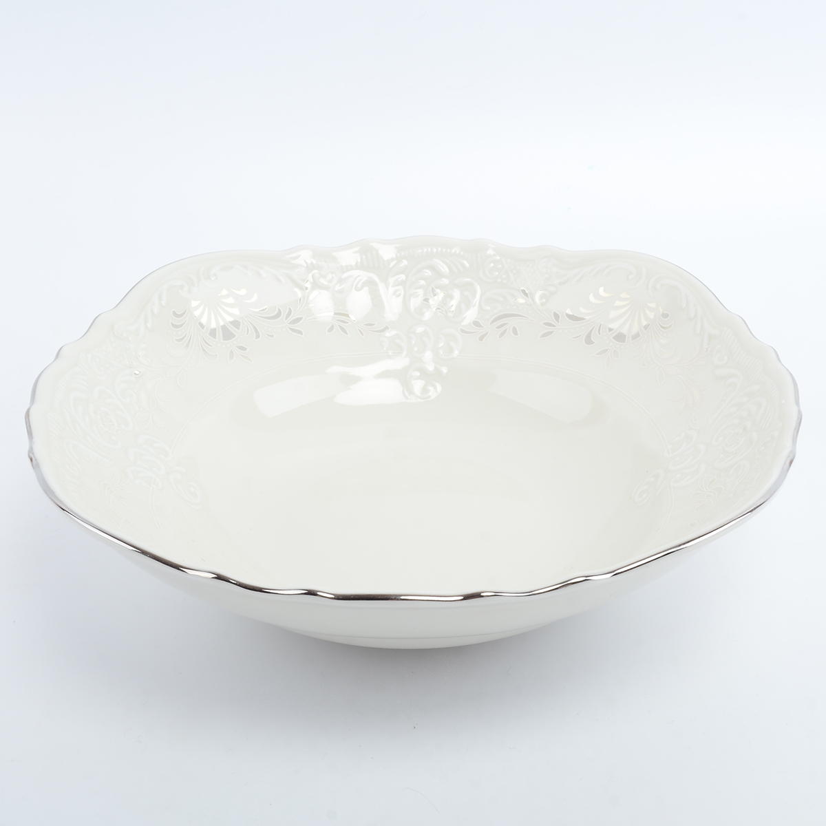 фото Салатник bernadotte платиновый узор be-ivory 23 см