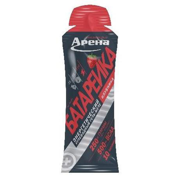 

Энергетический гель Арена Батарейка, 45 г, клубника, Батарейка