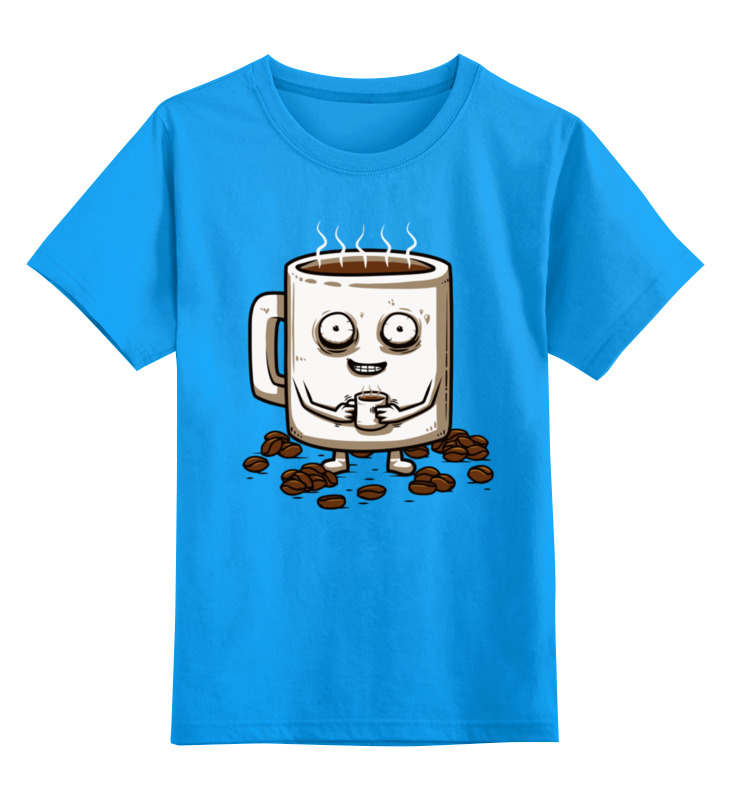 

Детская футболка Printio Кофе coffee цв.голубой р.128, 0000000750394