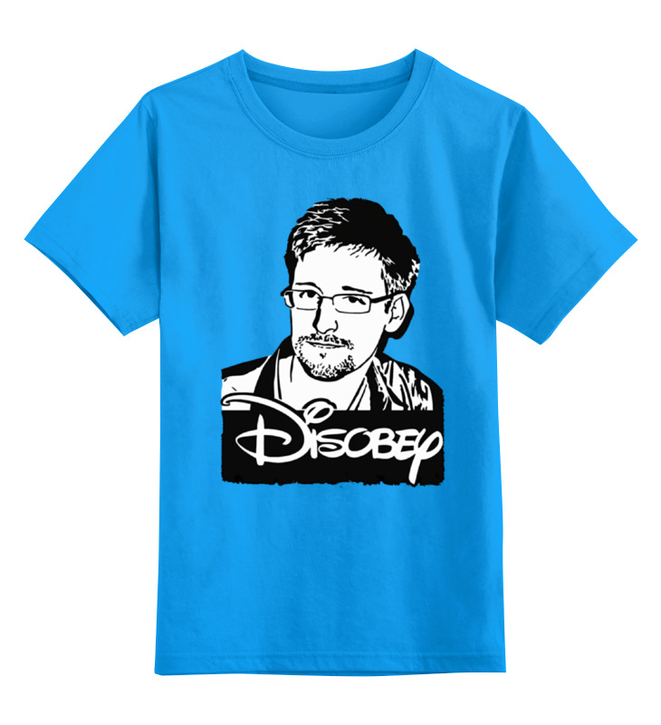 

Детская футболка Printio Edward snowden цв.голубой р.128, 0000000750198