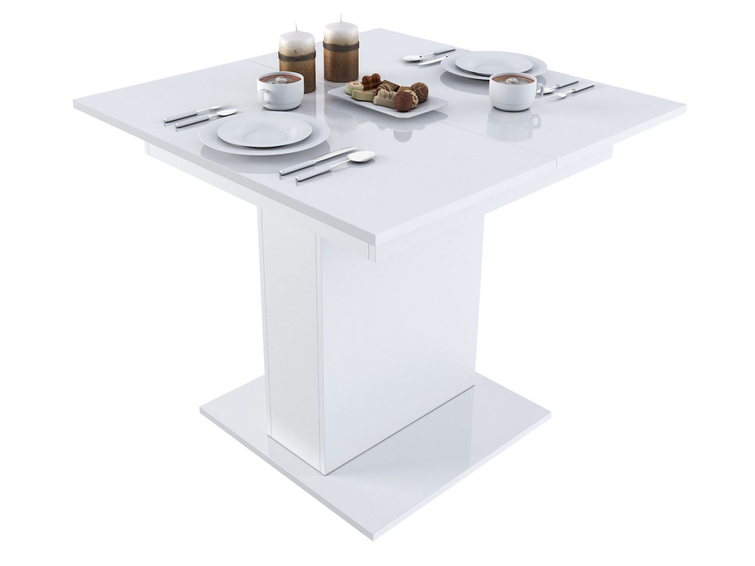 фото Кухонный стол бергамо 4 белый глянец бонмебель