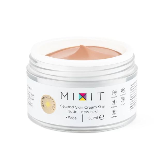 фото Крем для лица mixit second skin cream colour star увлажняющий иллюминирующий 50 мл