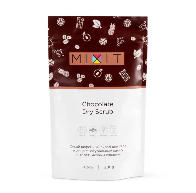 

Сухой скраб для лица и тела Mixit Dry Scrub Chocolate кофейный шоколадный 200 г, Dry Scrub Chocolate