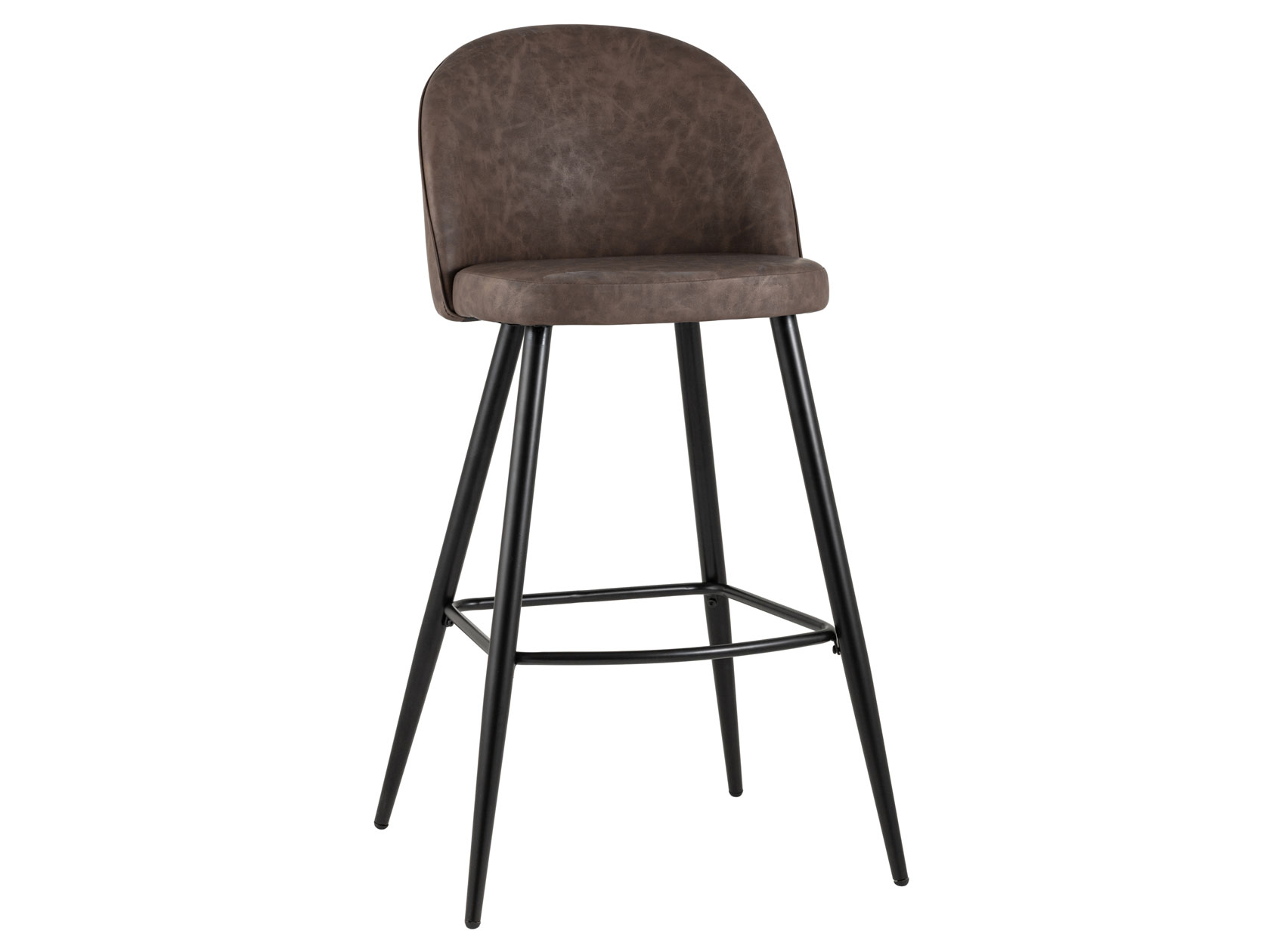 фото Барный стул лион bc-99004 коричневый, экокожа/черный stool group