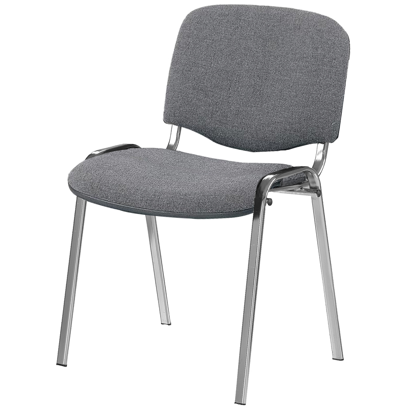фото Стул изо, каркас металл хром, обивка серая furniture
