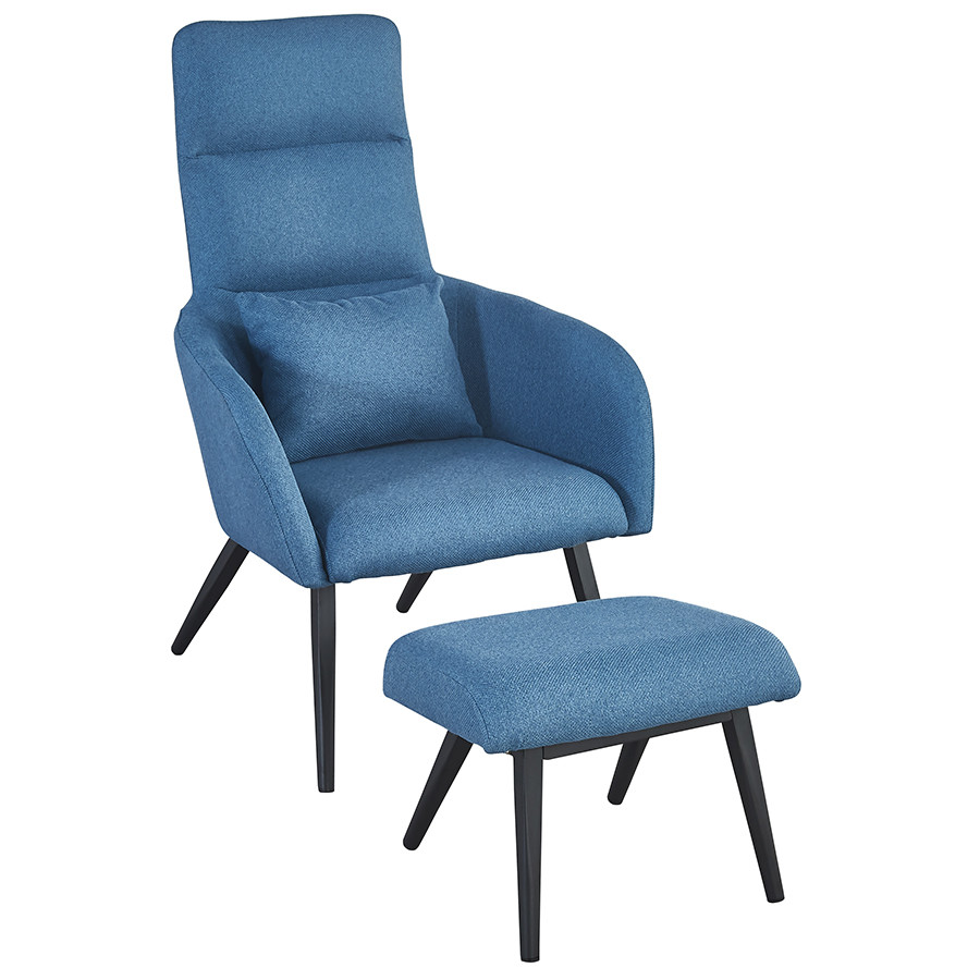 фото Кресло с подставкой для ног и подушкой berg bridjet, голубой