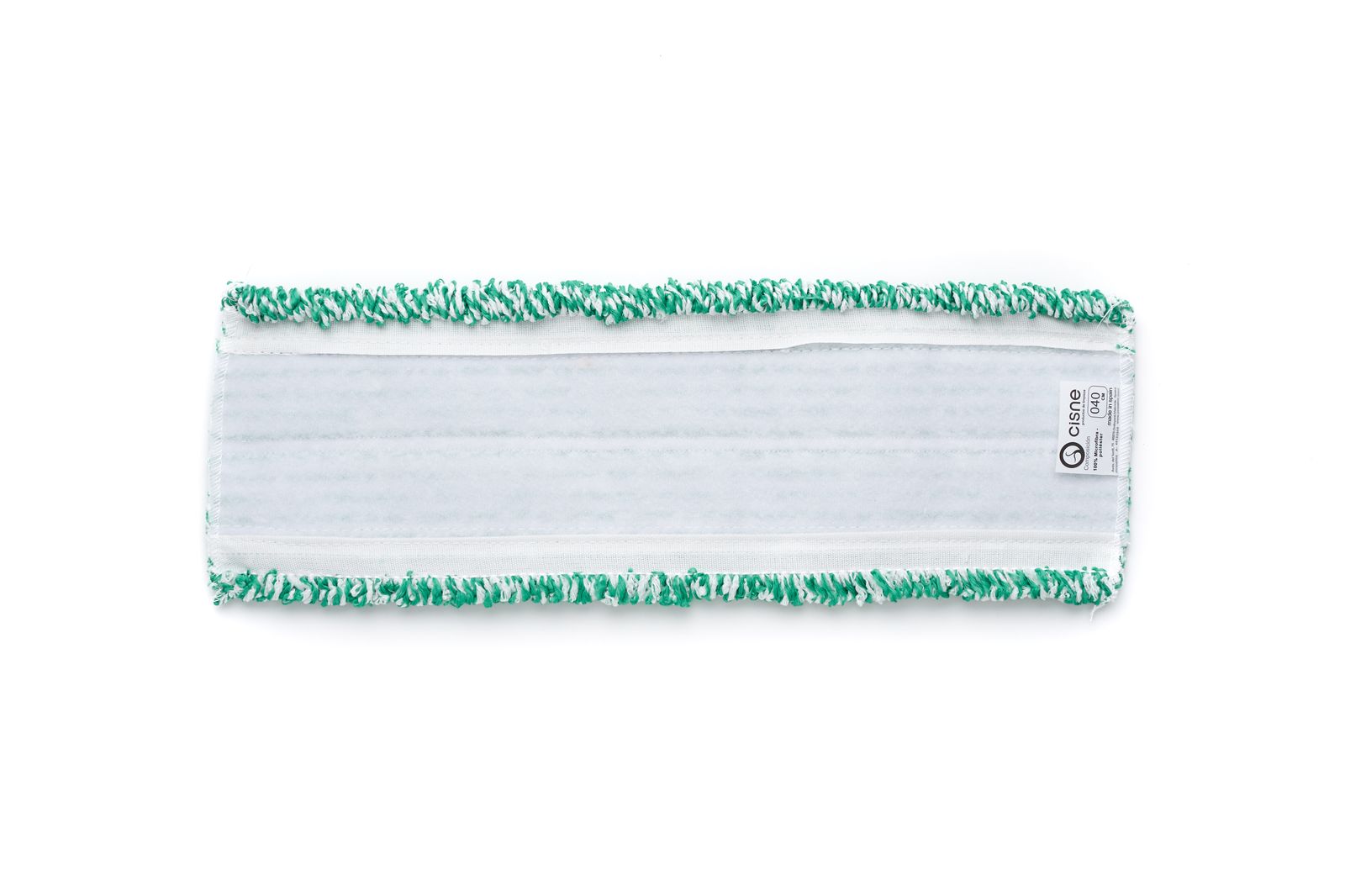 фото Насадка для швабры "липучка" плоская микрофибра зелёный/белый 40см cisne