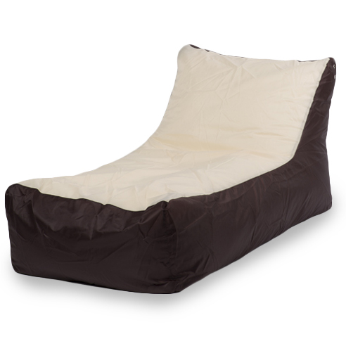 фото Бескаркасный модульный диван пуффбери кушетка one size, оксфорд, коричневый/бежевый