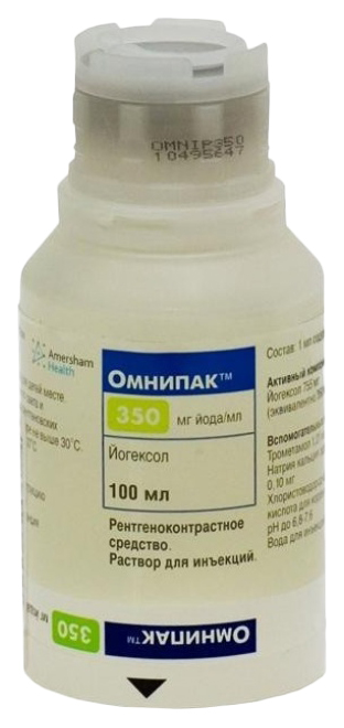 фото Омнипак раствор для инъекций 350 мг йода/мл фл. 100 мл 10 шт. джии хэлскеа ирландия