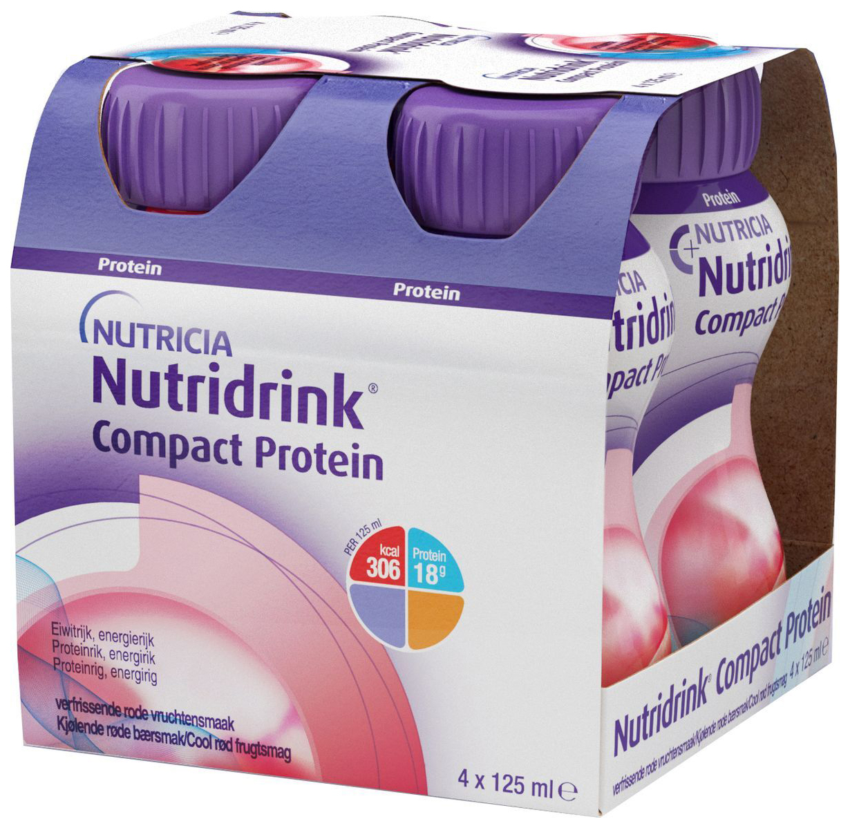 Купить Nutridrink Compact Protein фрукты и ягоды бутылки 125 мл 4 шт., Nutricia