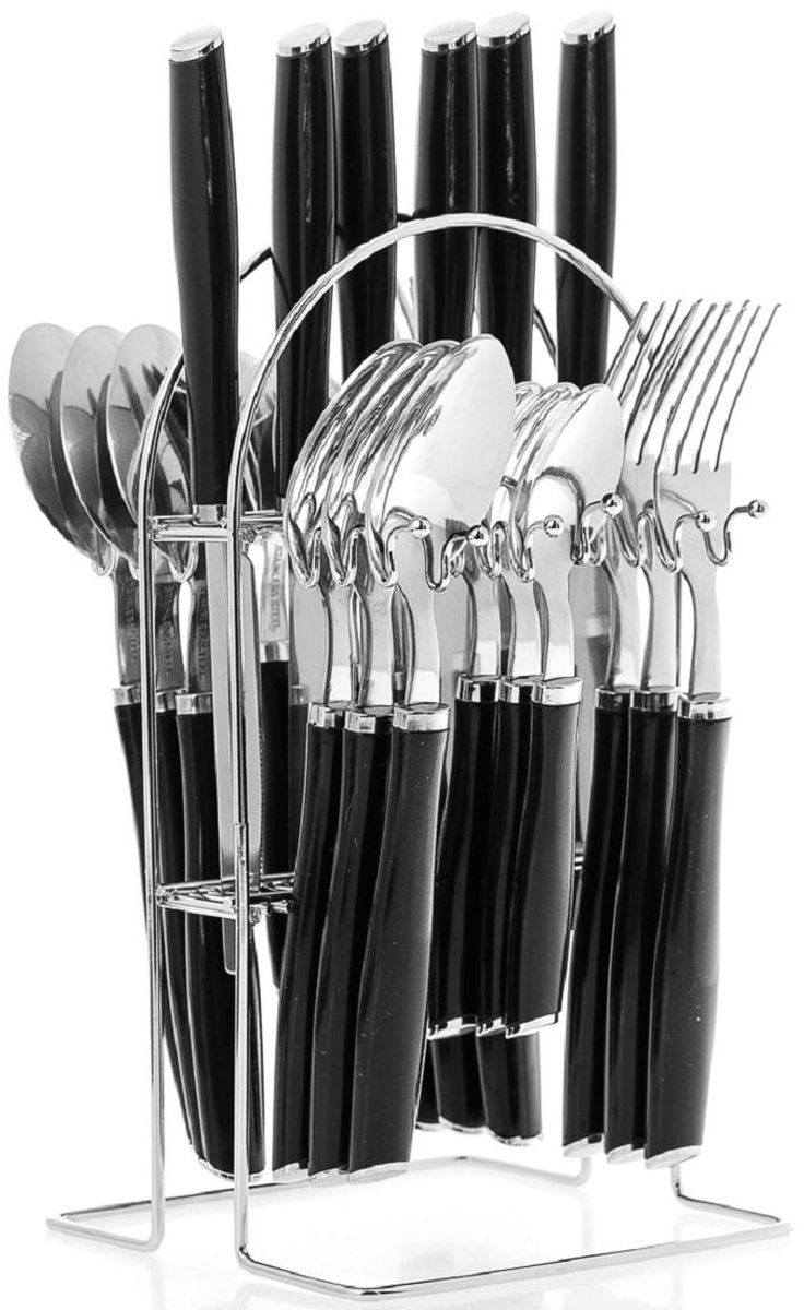 фото Столовый набор из 25 предметов peterhof ph-22107d черный