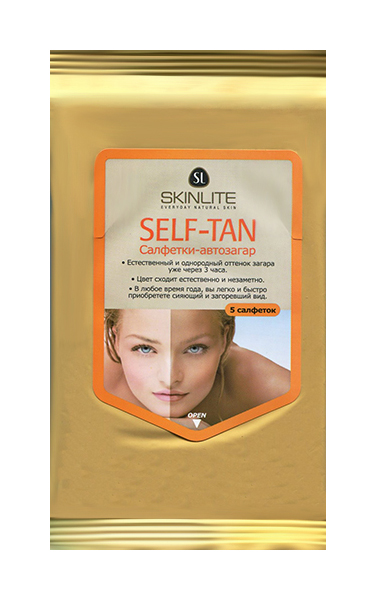 фото Салфетки-автозагар skinlite special care self-tan sl-724 5 шт