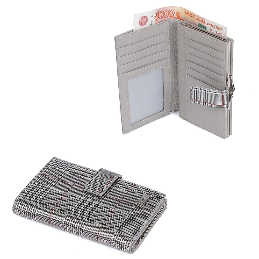 

Кошелек женский FABRETTI 6042P-Cell серый, 6042P-Cell