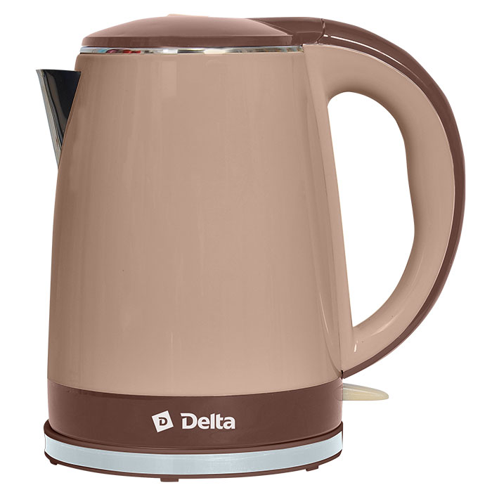 Чайник электрический Delta DL-1370 1.8 л коричневый фен delta lux dl 0936 1400 вт холодный обдув складная ручка 3 режима 2 скорости коричневый с золотым