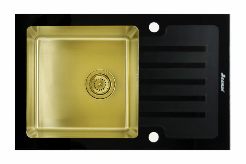 Мойка для кухни из нержавеющей стали Seaman Eco Glass SMG-780B Gold PVD